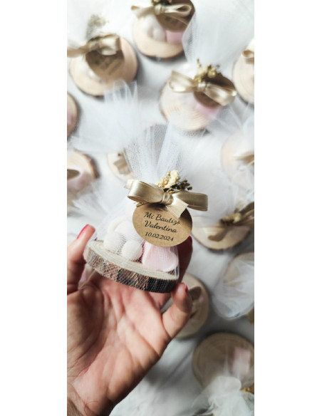 Velas Osito con madera