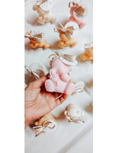 Velas Osito con peluche con lazo