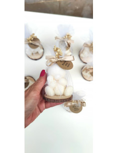 Velas Osito con peluche en madera 2