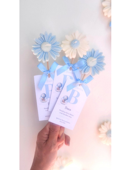 Piruletas Velas Margaritas con recordatorio