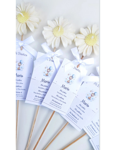 Piruletas Velas Margaritas con recordatorio