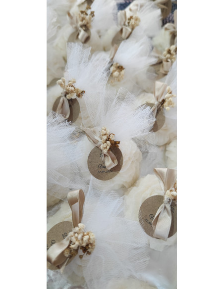 Velas Peonia con tul