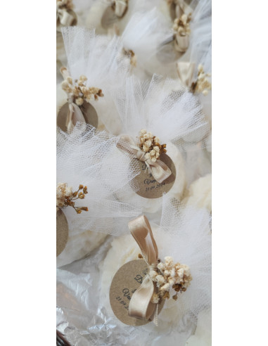 Velas Peonia con tul Velas Peonia con tul