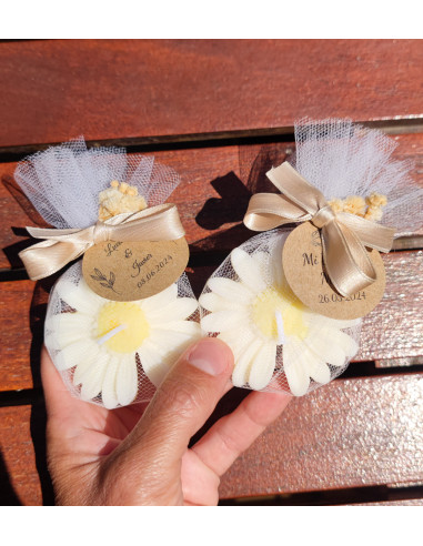 Velas Margaritas con tul Velas Margaritas con tul