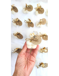 Velas Mini Bubble con tul y lazo de yute