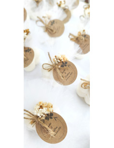 Velas Mini Bubble con tul y lazo de yute 2