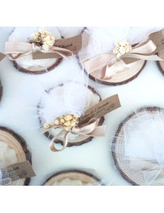 Velas Peonía con madera 2