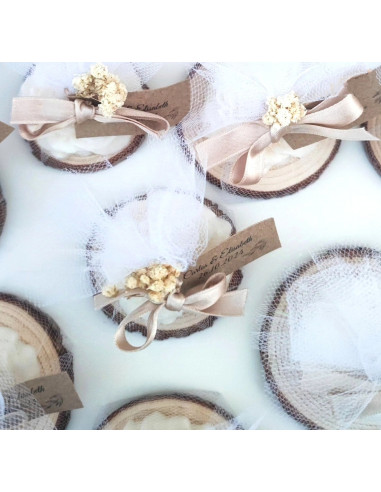 Velas Peonía con madera Velas Peonía con madera