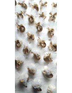 Velas Mini Bubble con tul y lazo satén 2