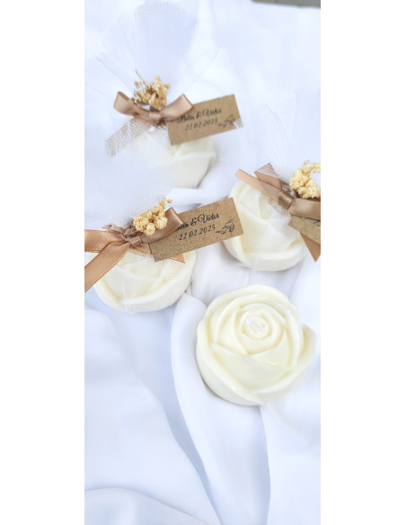 Velas de Rosa con Tul