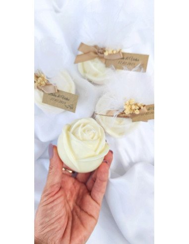 Velas de Rosa con Tul Velas de Rosa con Tul