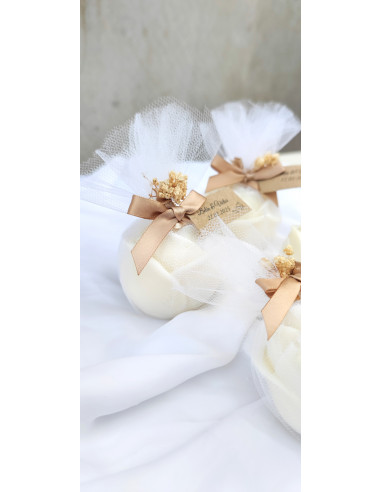 Velas de Rosa con Tul Velas de Rosa con Tul