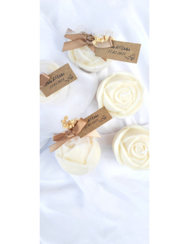 Velas de Rosa con Tul Velas de Rosa con Tul