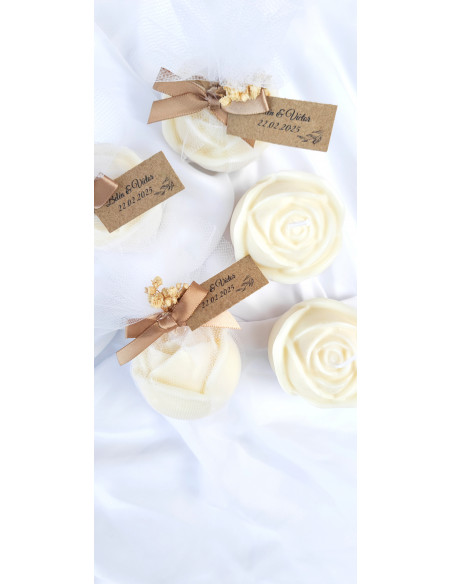 Velas de Rosa con Tul