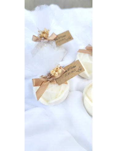 Velas de Rosa con Tul Velas de Rosa con Tul