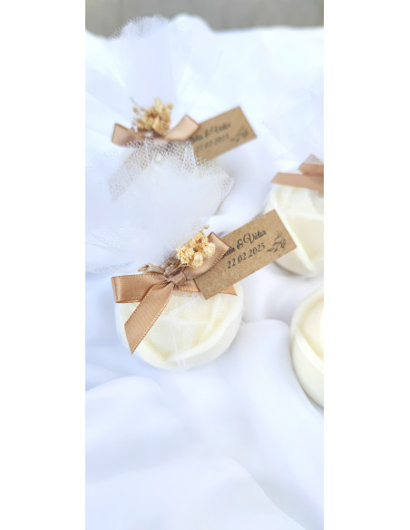 Velas de Rosa con Tul