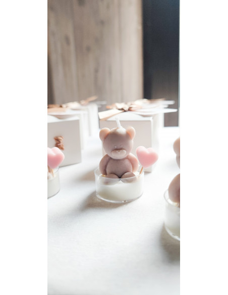 Velas Osito con Base Transparente