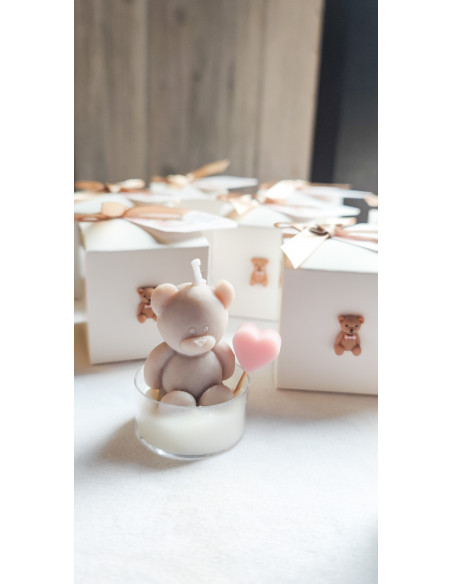 Velas Osito con Base Transparente