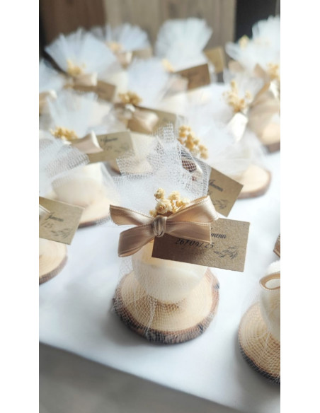 Vela de Rosa con Madera