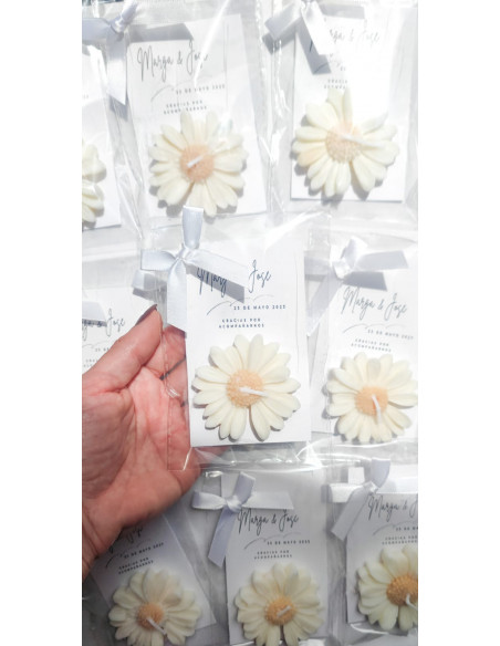 Velas Margaritas con Bolsita transparente